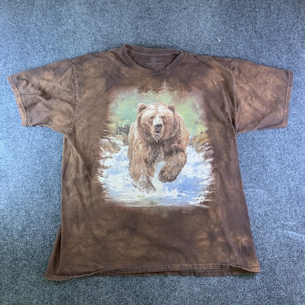 The Mountain Bear Run Classic T-Shirt Mens 2XL Brown Graphic Cotton Short Sleeve